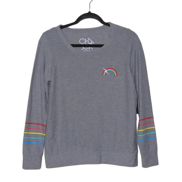 Chaser Tops - Chaser Rainbow Bolt Cozy Pullover - Size S - NWT